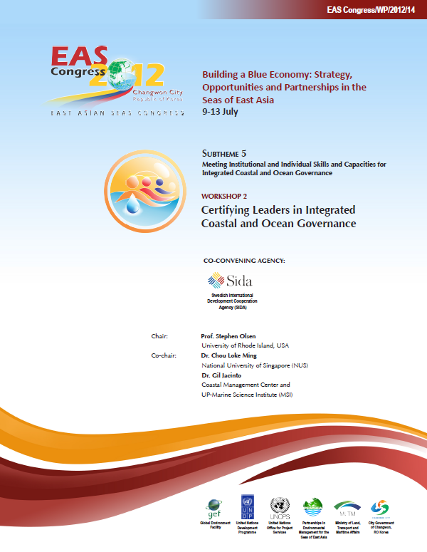 Proceedings of the Workshop on Certifying Leaders in Integrated Coastal and Ocean Governance