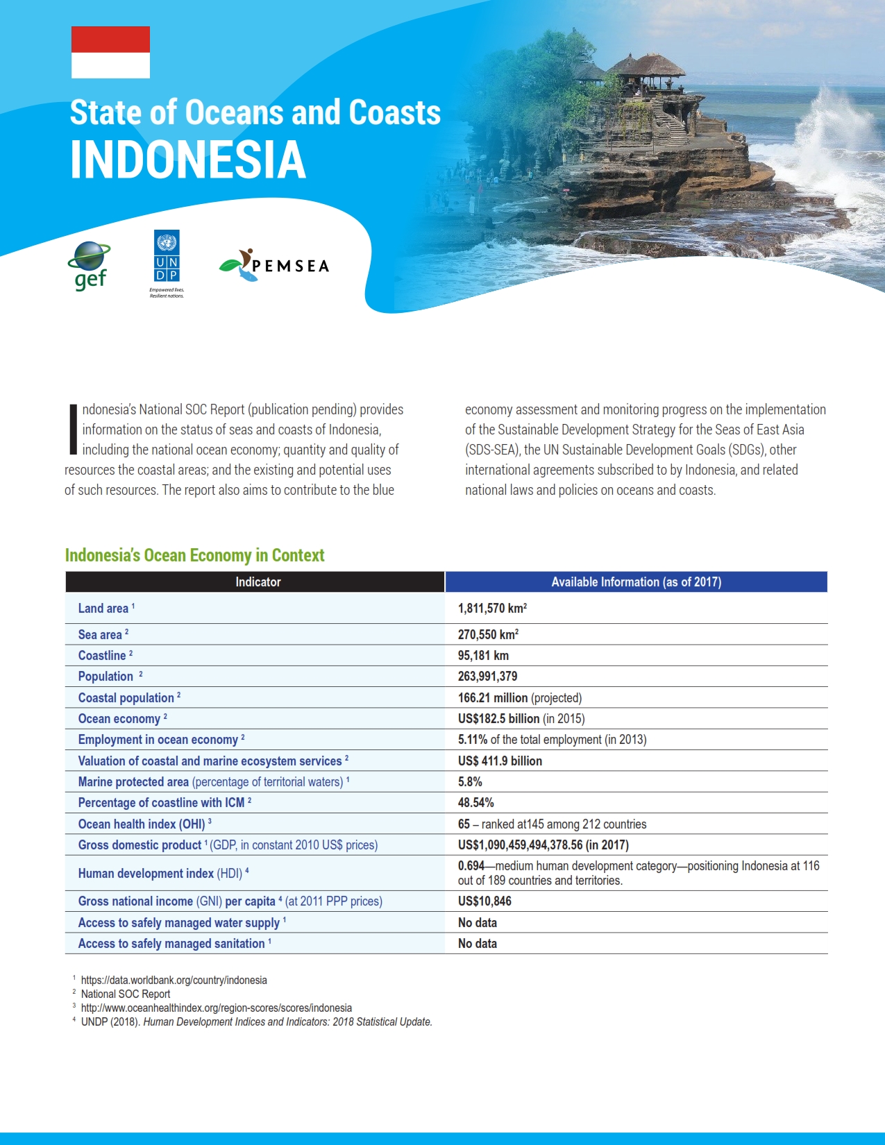 State of Oceans and Coasts of Indonesia