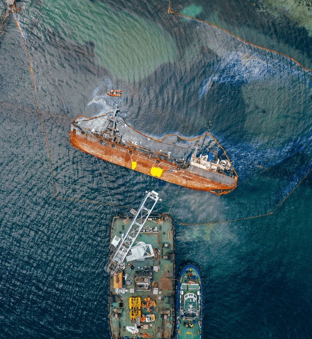 Top View Old Tanker