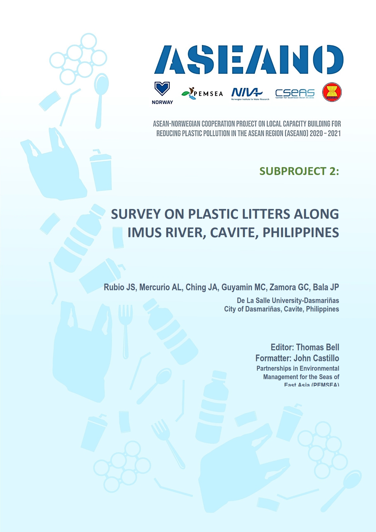 ASEANO Project Report: Survey on Plastic Litter Along Imus River